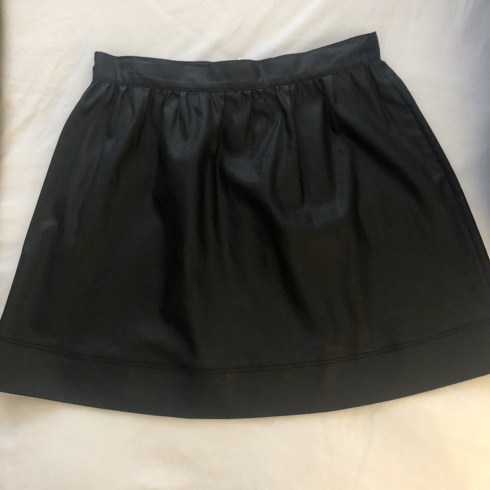 3x1 coated black mini skirt